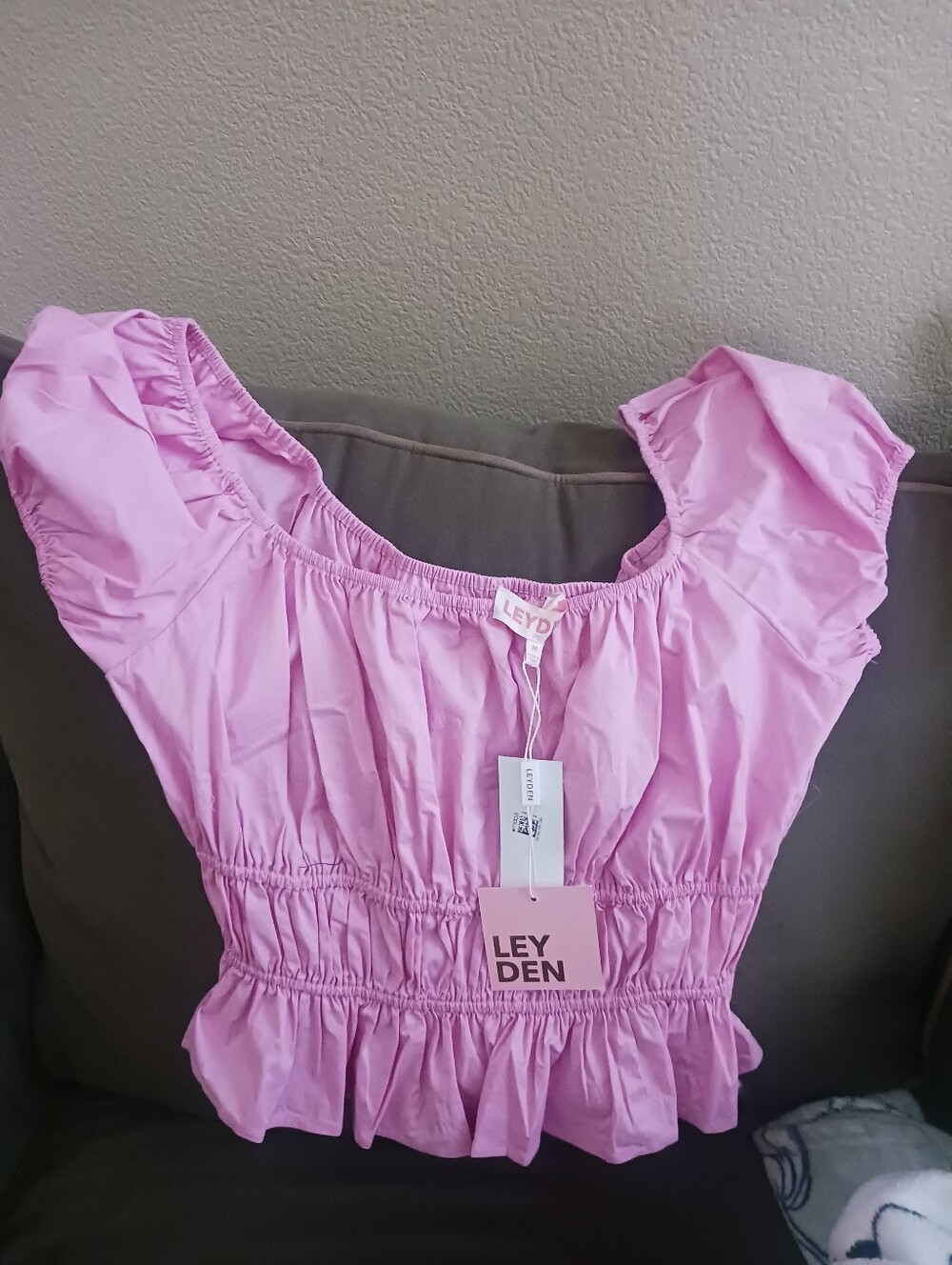 Leyden Pink Flutter Sleeve Peplum Top